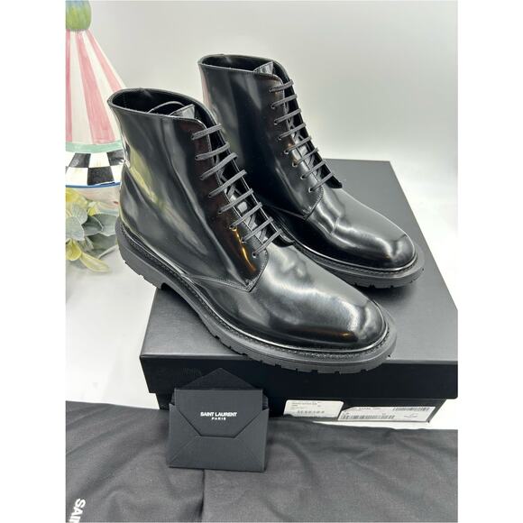 Men\'s Saint Laurent combat boots size 43 made in Italy NWT main image 8